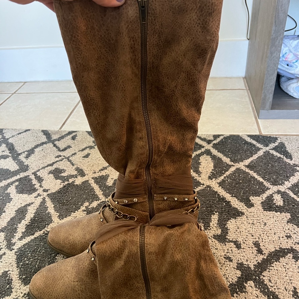 VENUS Ribbon Tall Zip Up Riding Boots size 10 ( NEW )
